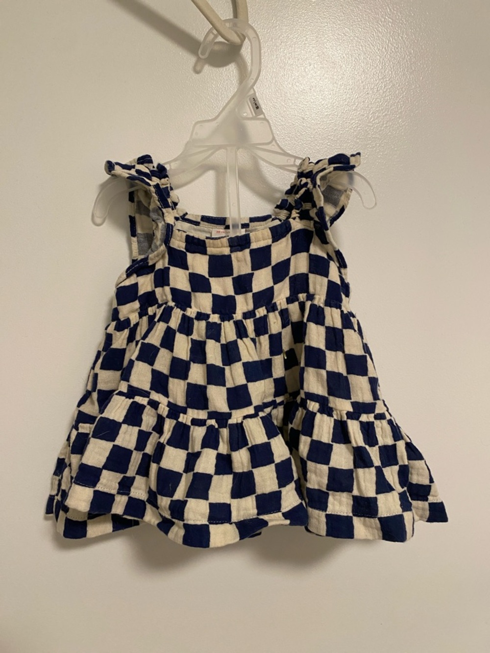 Hanna Andersson Navy and White Checkered Baby Dress
